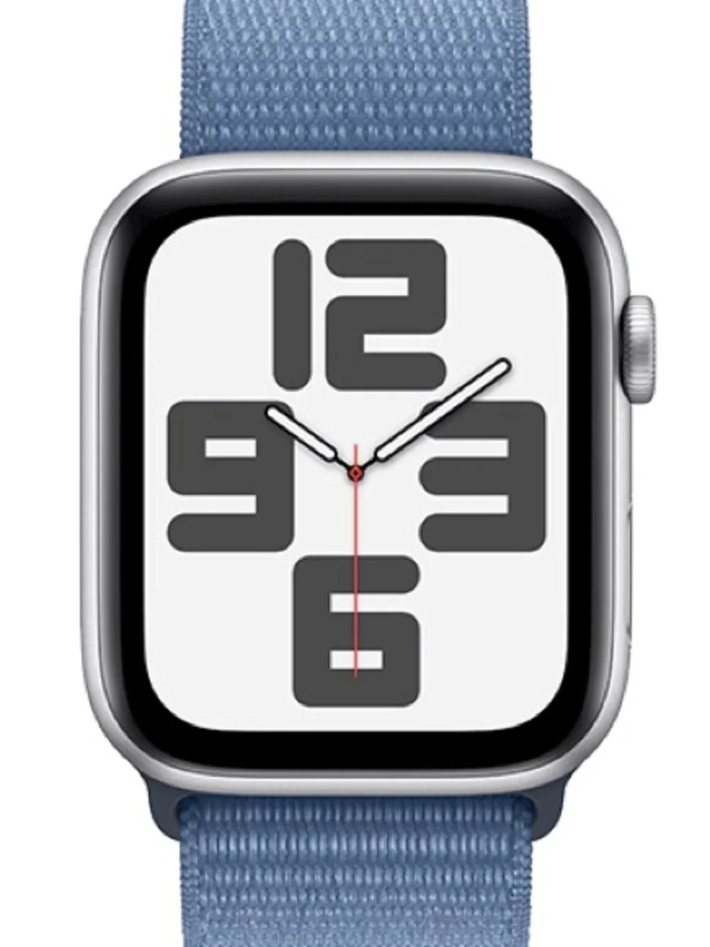 Apple Silver Smartwatch with Light Blue Woven Band